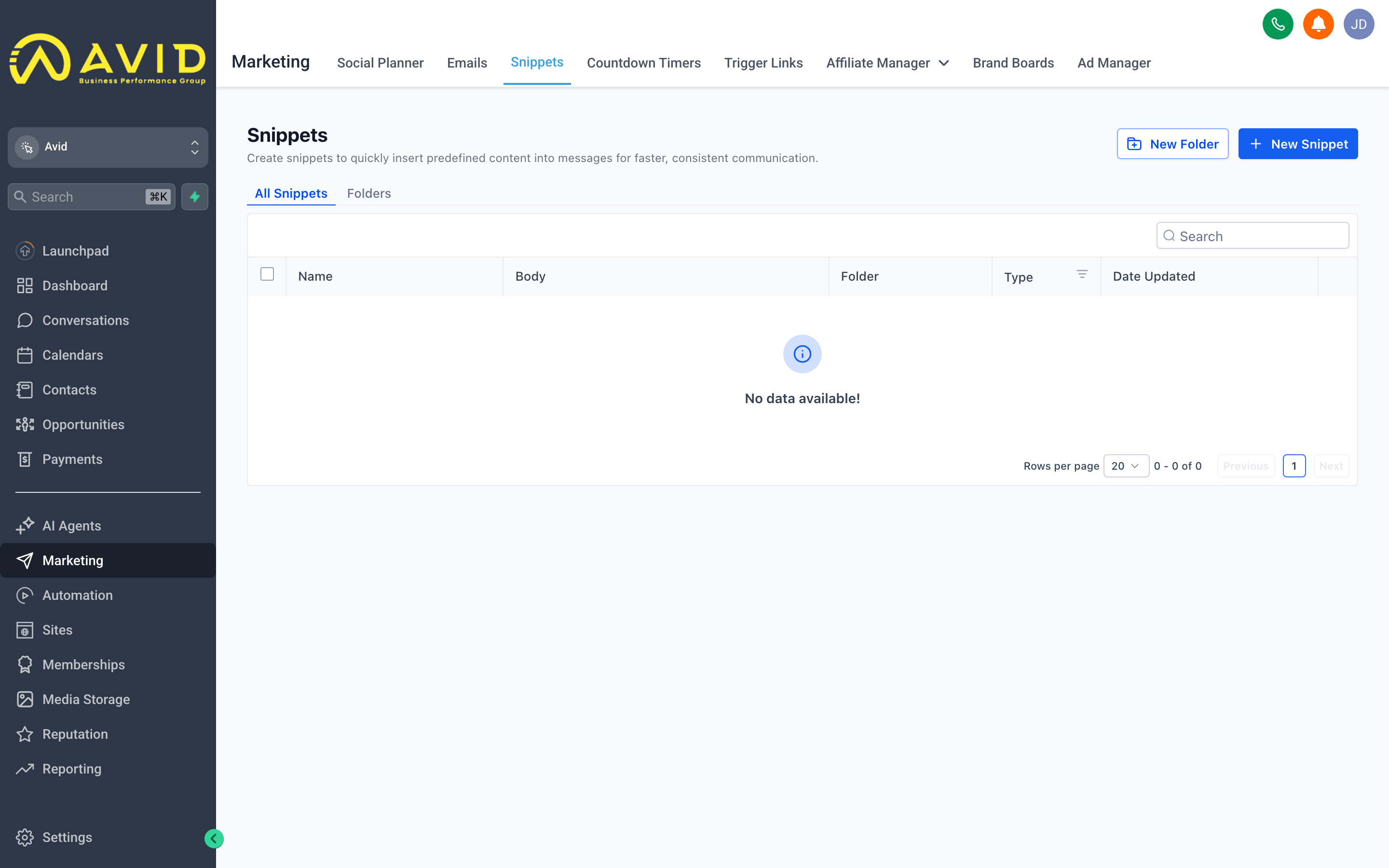 The Templates library showing email and SMS template thumbnails with names, last-modified dates, and preview buttons